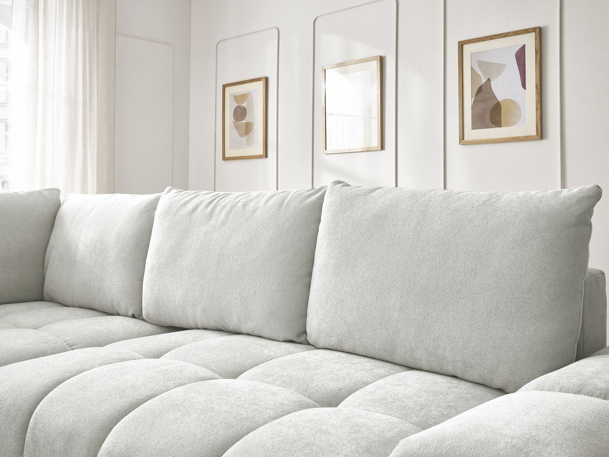 Canapé d'angle L convertible coffre EVEREST tissu texturé