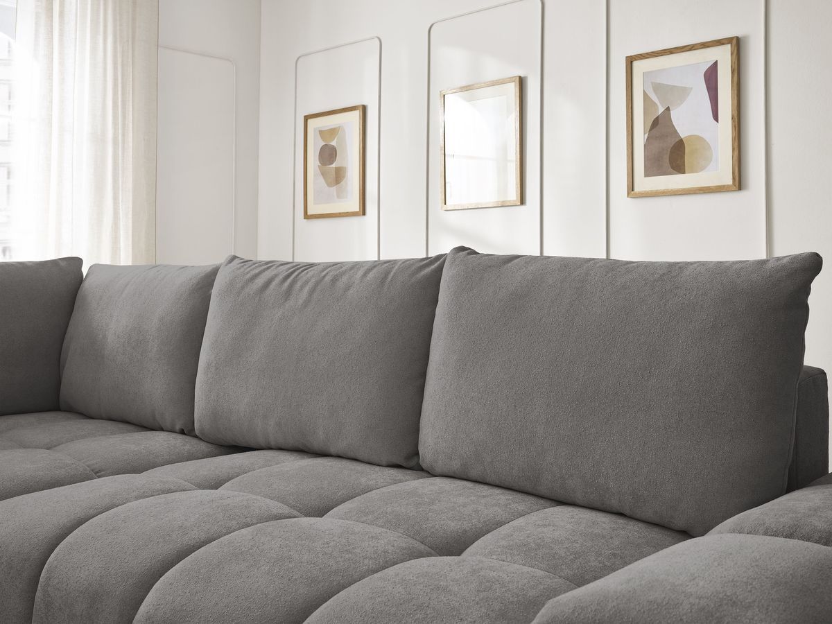 Canapé d'angle L convertible coffre EVEREST tissu texturé