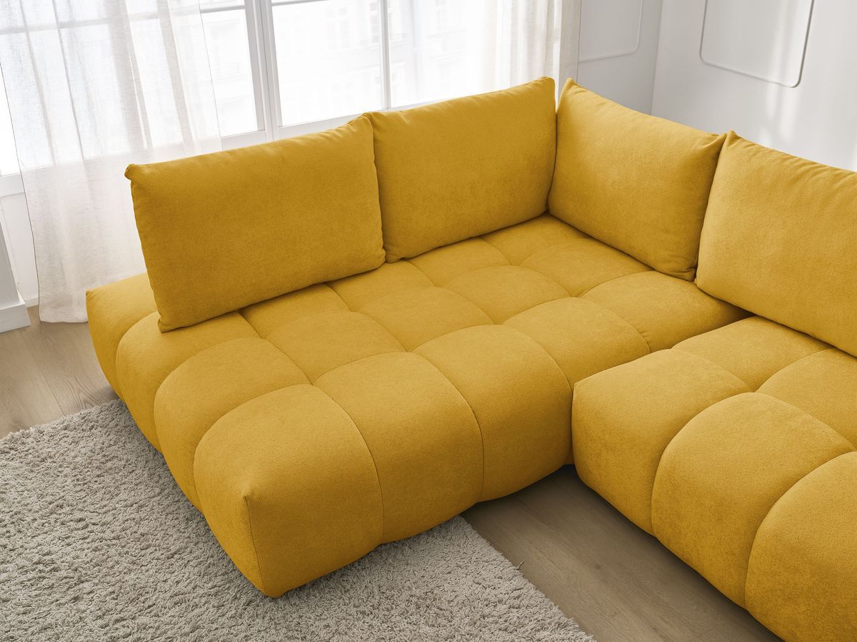 Canapé d'angle L convertible coffre EVEREST tissu texturé
