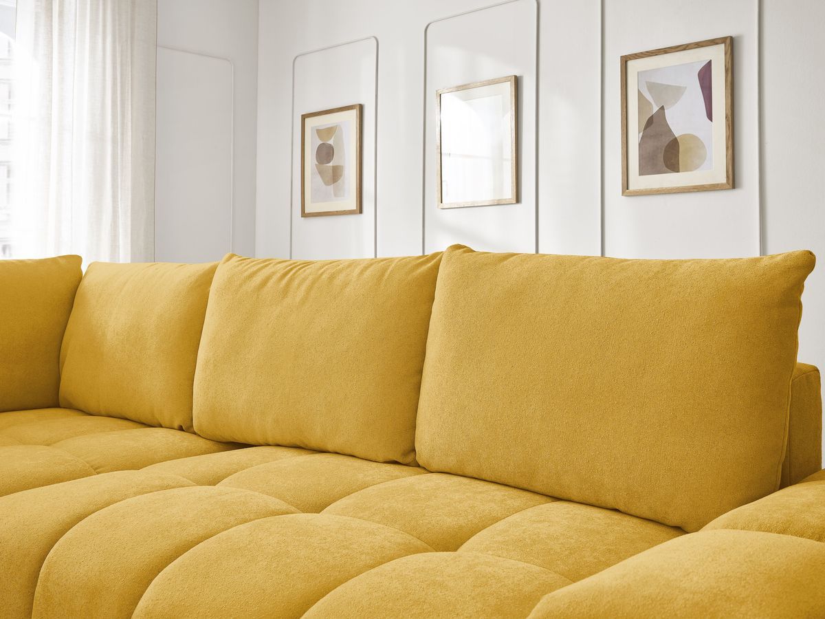Canapé d'angle L convertible coffre EVEREST tissu texturé