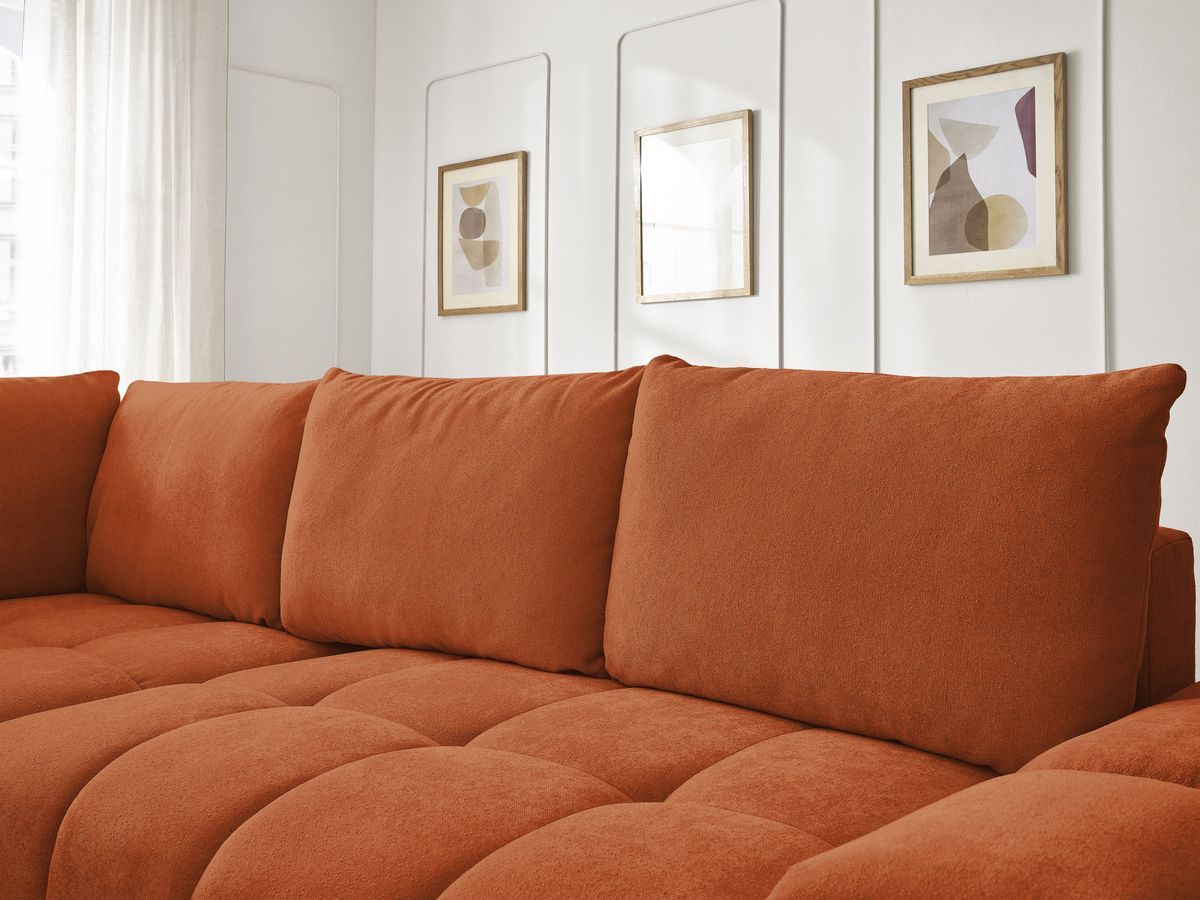 Canapé d'angle L convertible coffre EVEREST tissu texturé