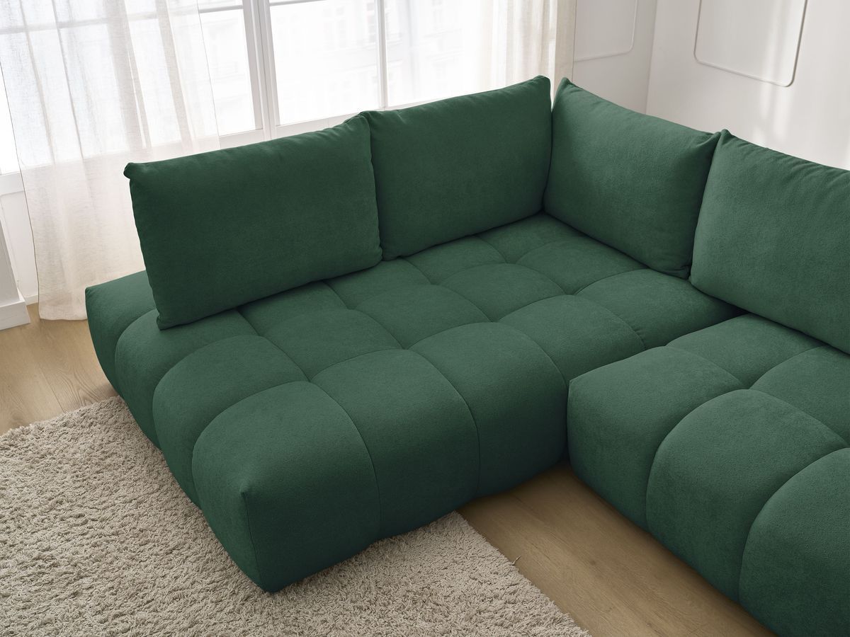 Canapé d'angle L convertible coffre EVEREST tissu texturé