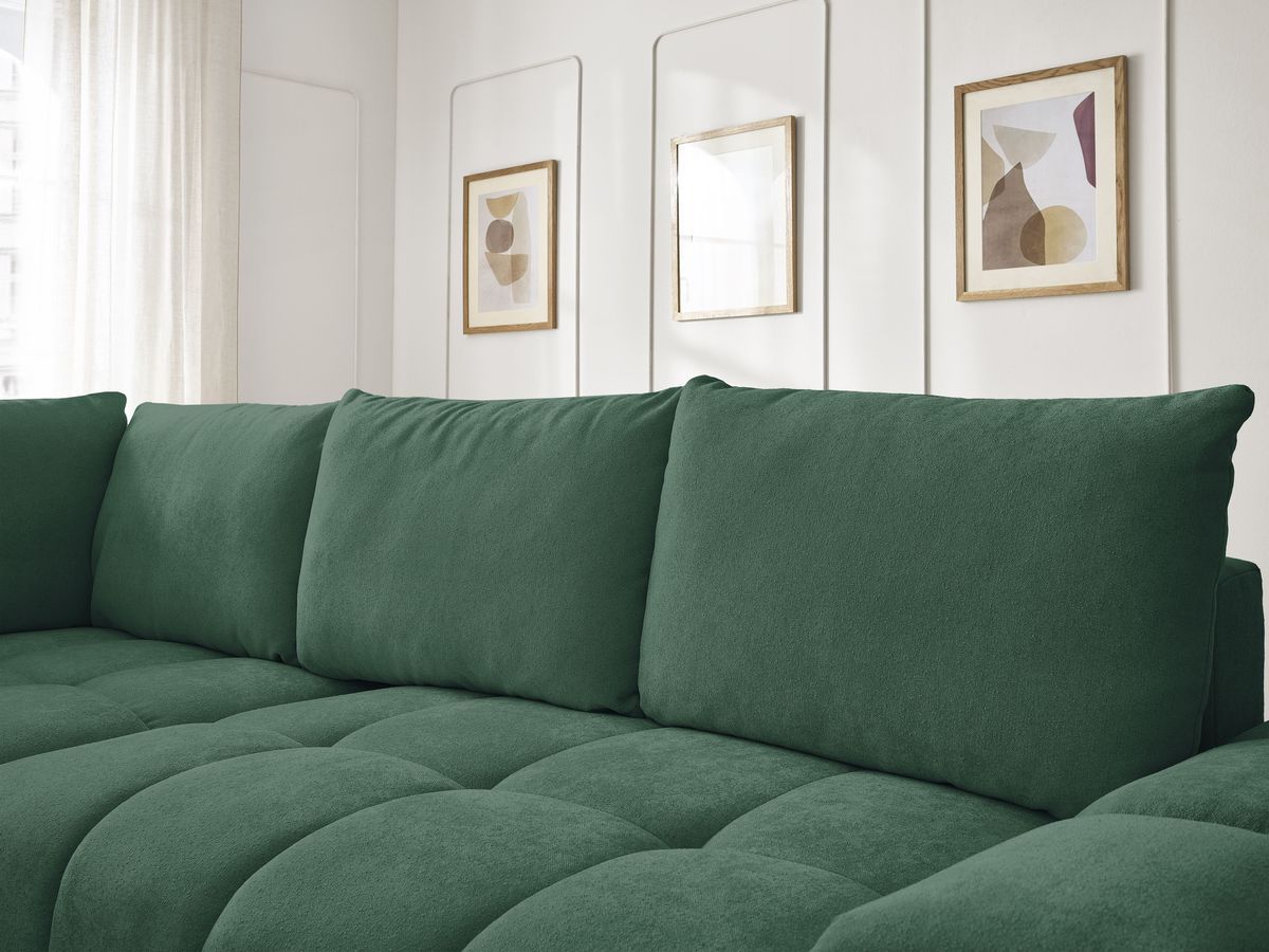 Canapé d'angle L convertible coffre EVEREST tissu texturé