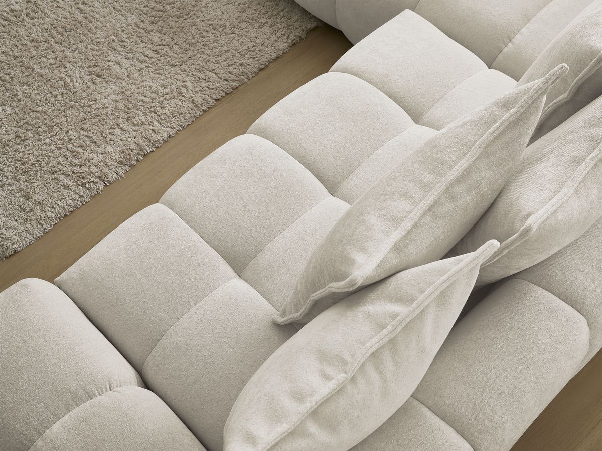 Canapé d'angle L convertible coffre EVEREST tissu texturé