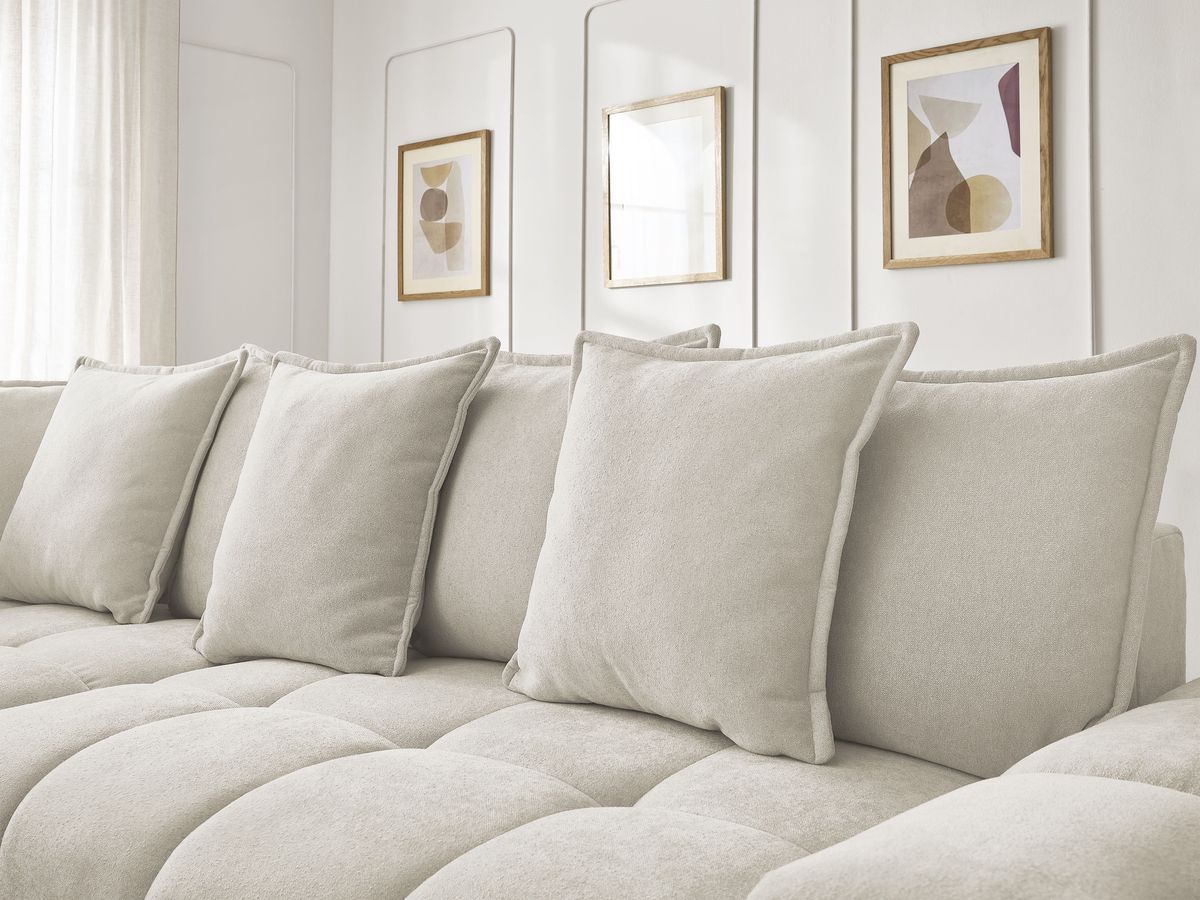 Canapé d'angle L convertible coffre EVEREST tissu texturé