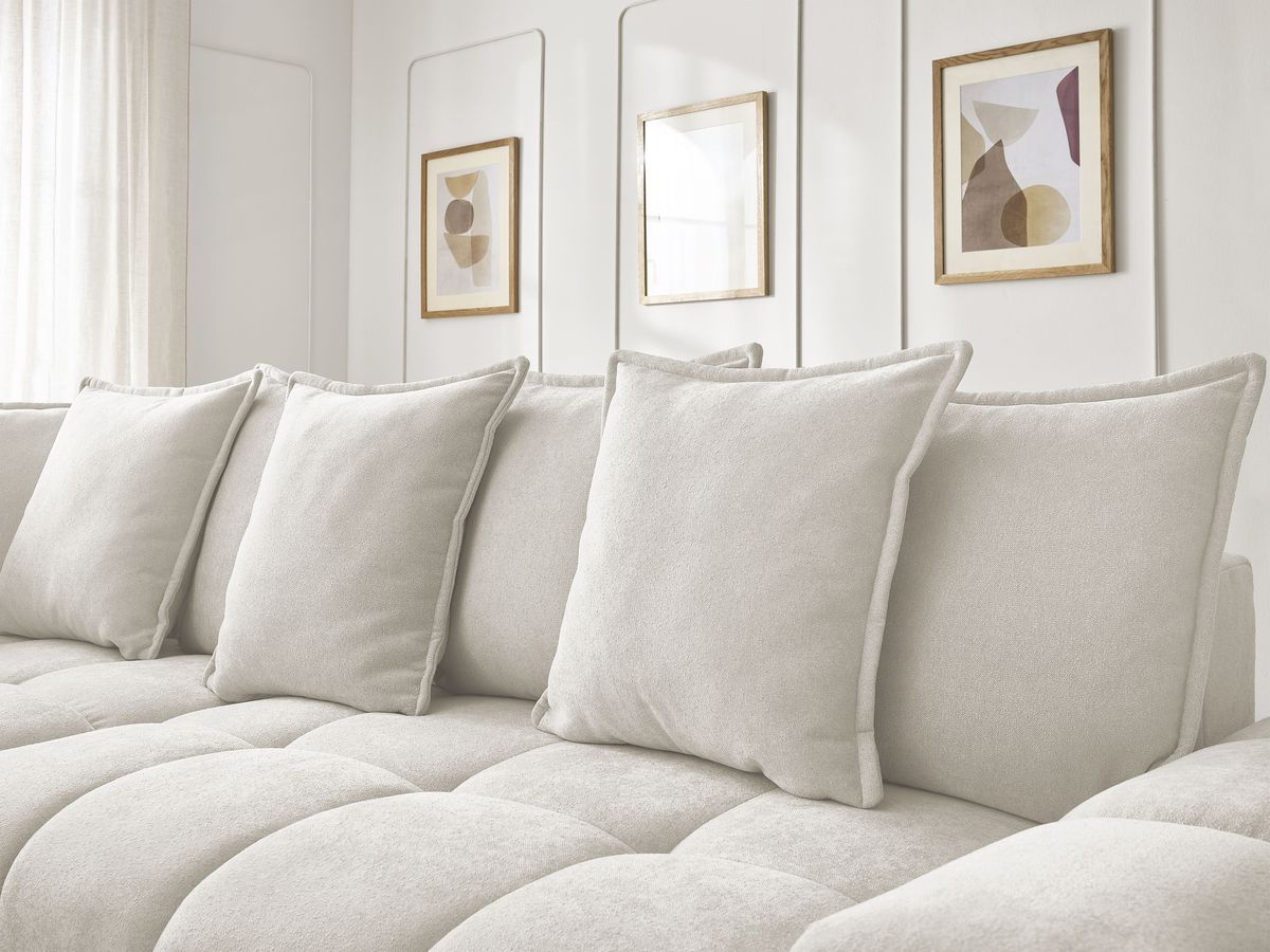 Canapé d'angle L convertible coffre EVEREST tissu texturé