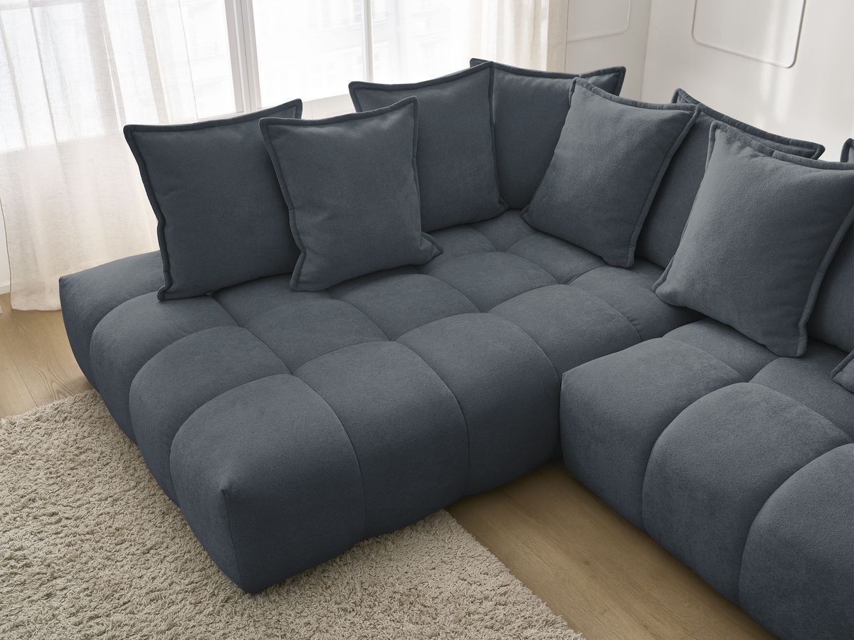 Canapé d'angle L convertible coffre EVEREST tissu texturé