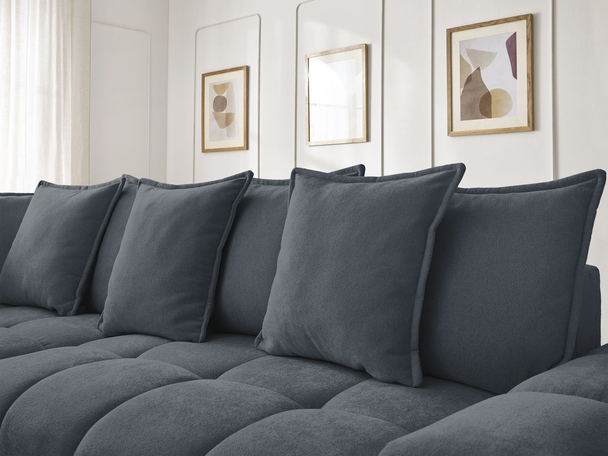 Canapé d'angle L convertible coffre EVEREST tissu texturé