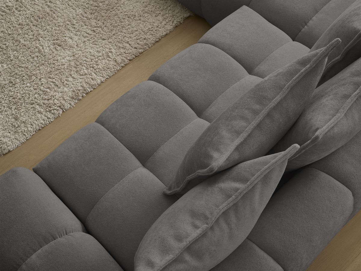 Canapé d'angle L convertible coffre EVEREST tissu texturé