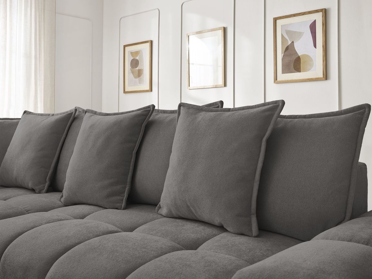 Canapé d'angle L convertible coffre EVEREST tissu texturé