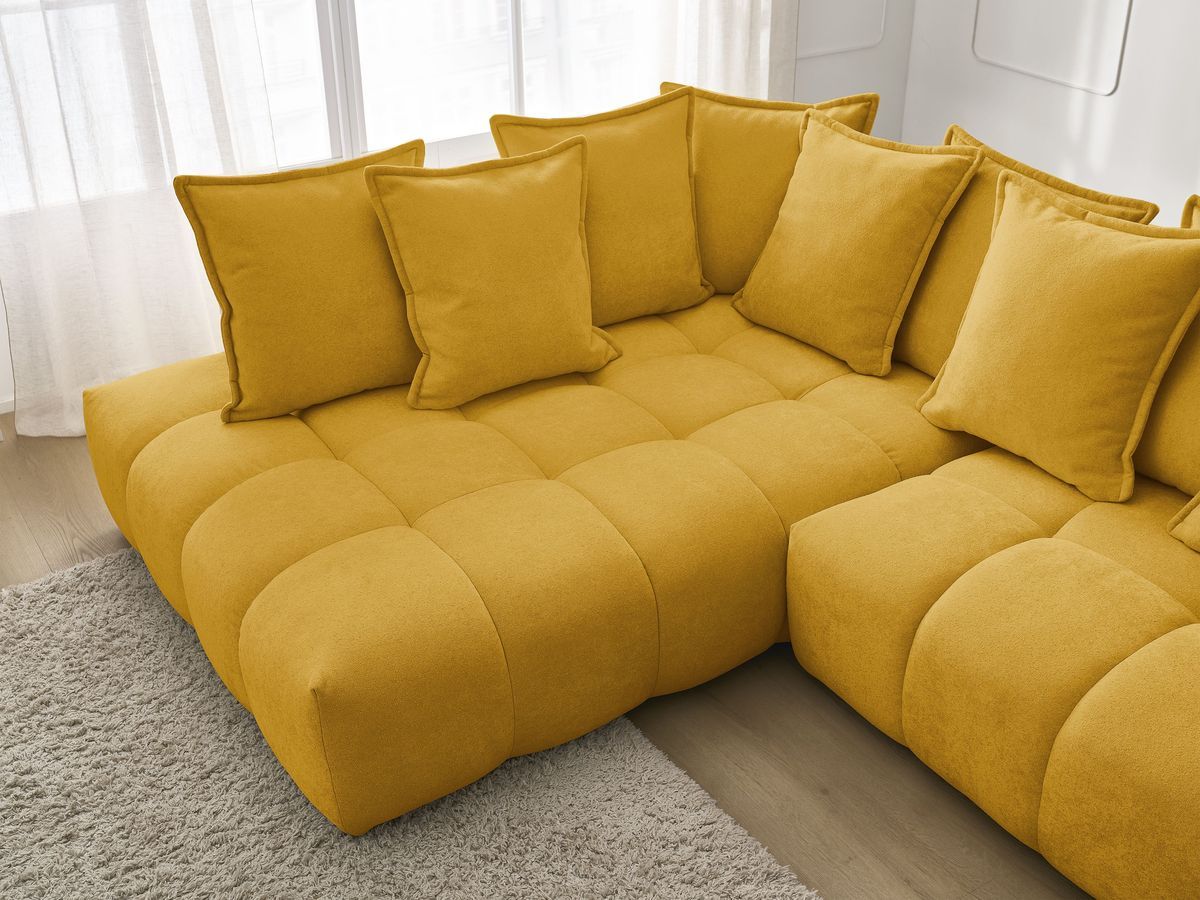 Canapé d'angle L convertible coffre EVEREST tissu texturé