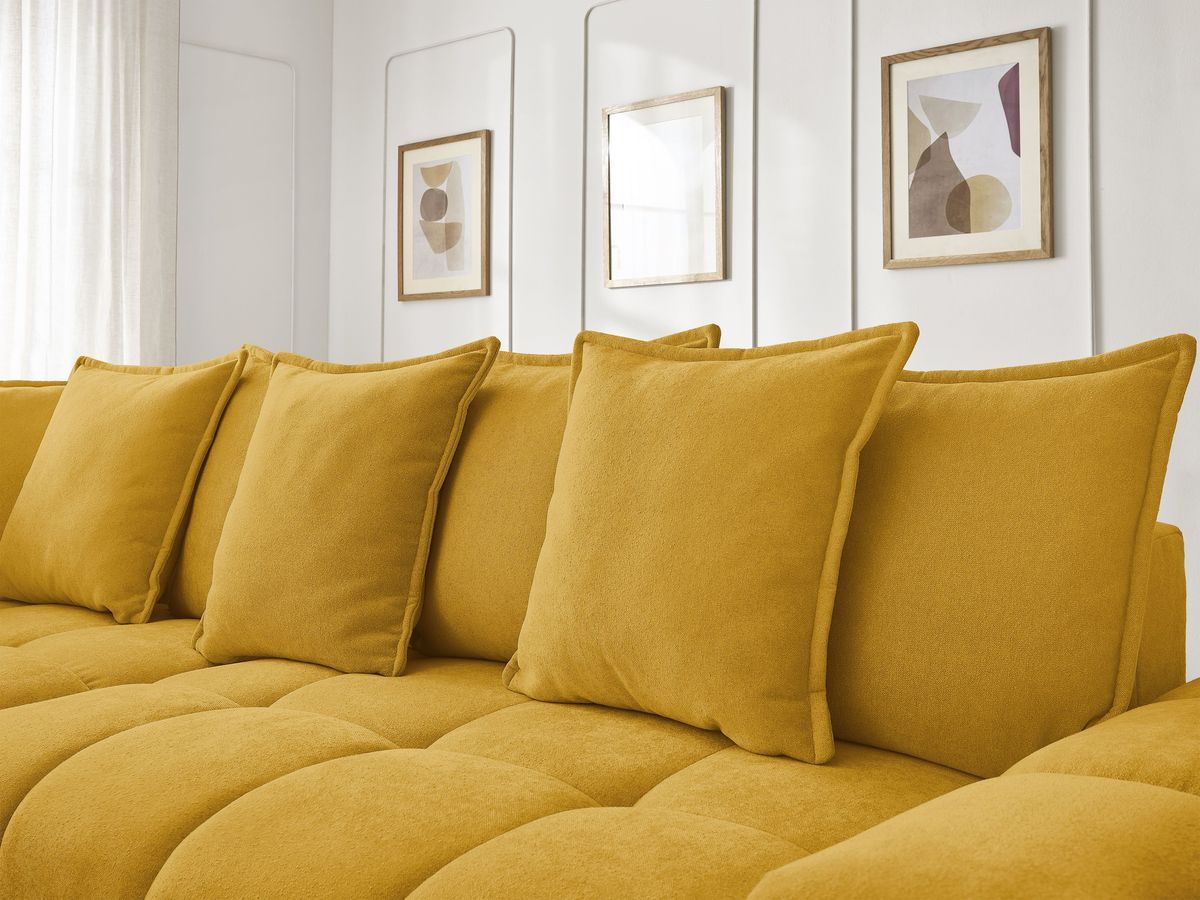 Canapé d'angle L convertible coffre EVEREST tissu texturé