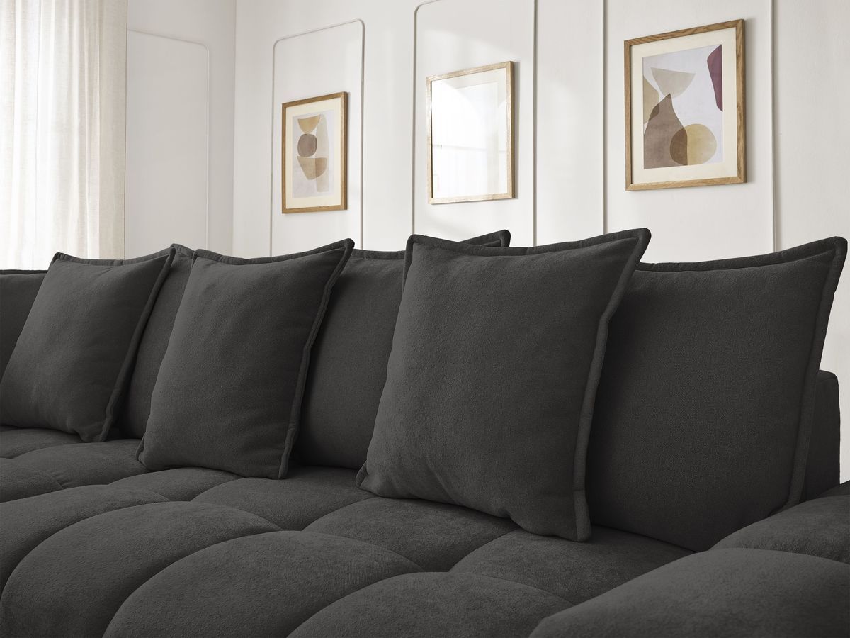 Canapé d'angle L convertible coffre EVEREST tissu texturé