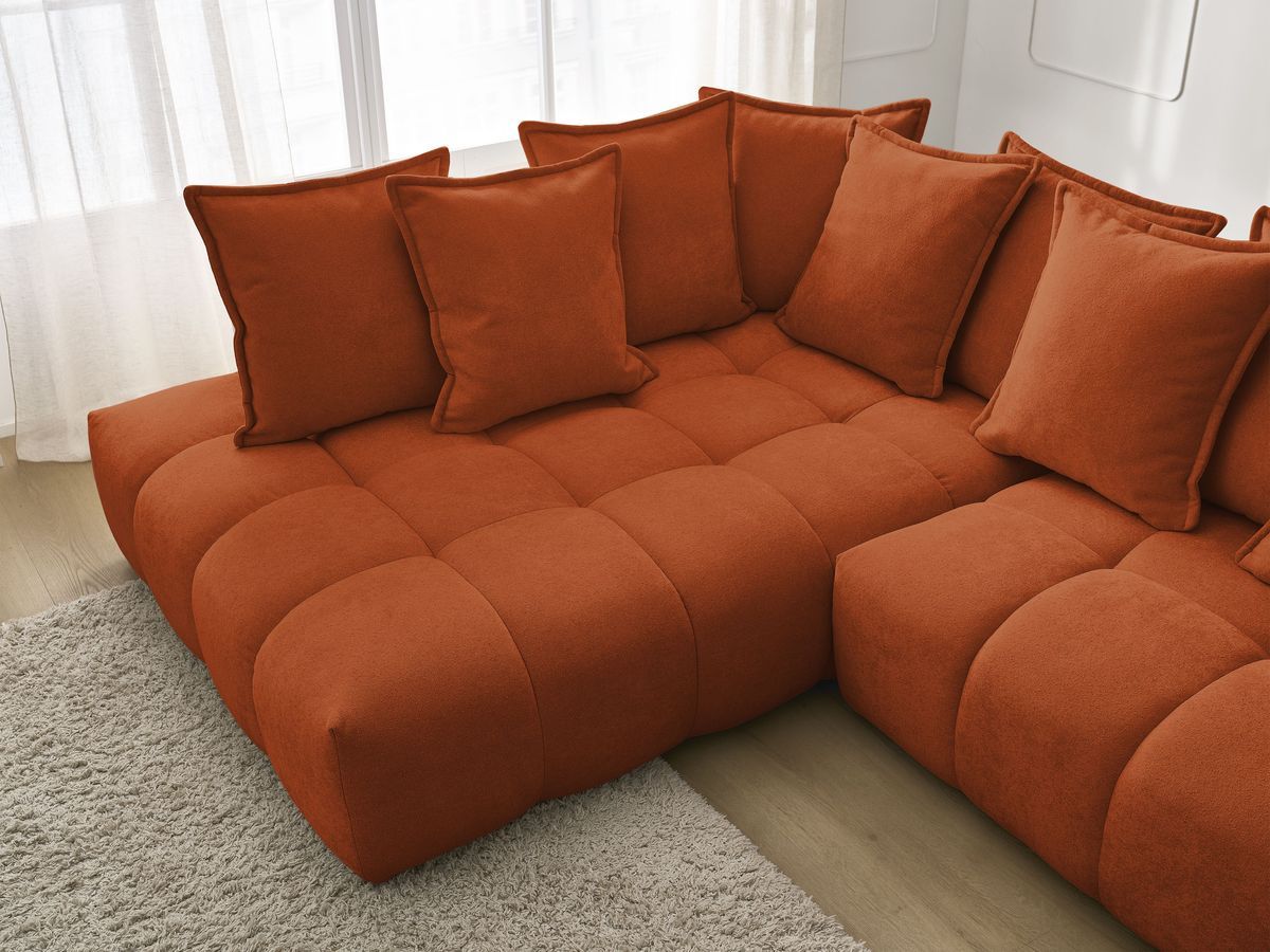 Canapé d'angle L convertible coffre EVEREST tissu texturé
