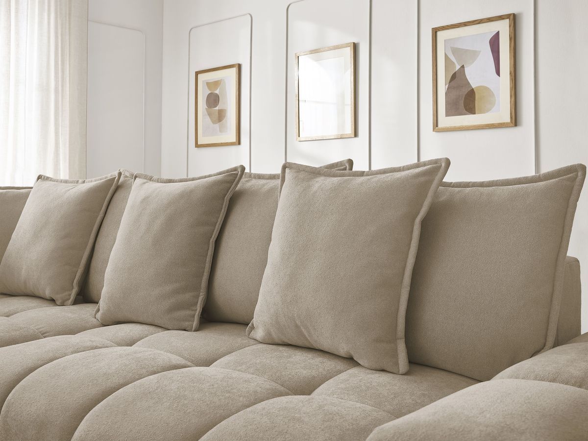 Canapé d'angle L convertible coffre EVEREST tissu texturé