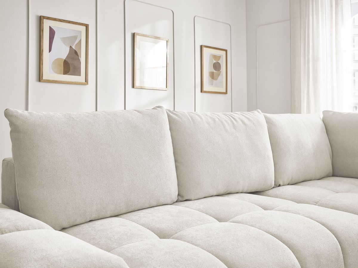Canapé d'angle L convertible coffre EVEREST tissu texturé
