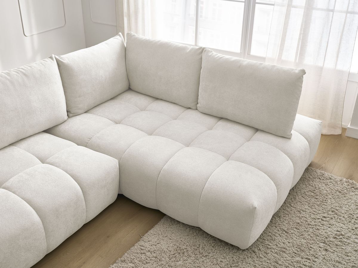 Canapé d'angle L convertible coffre EVEREST tissu texturé