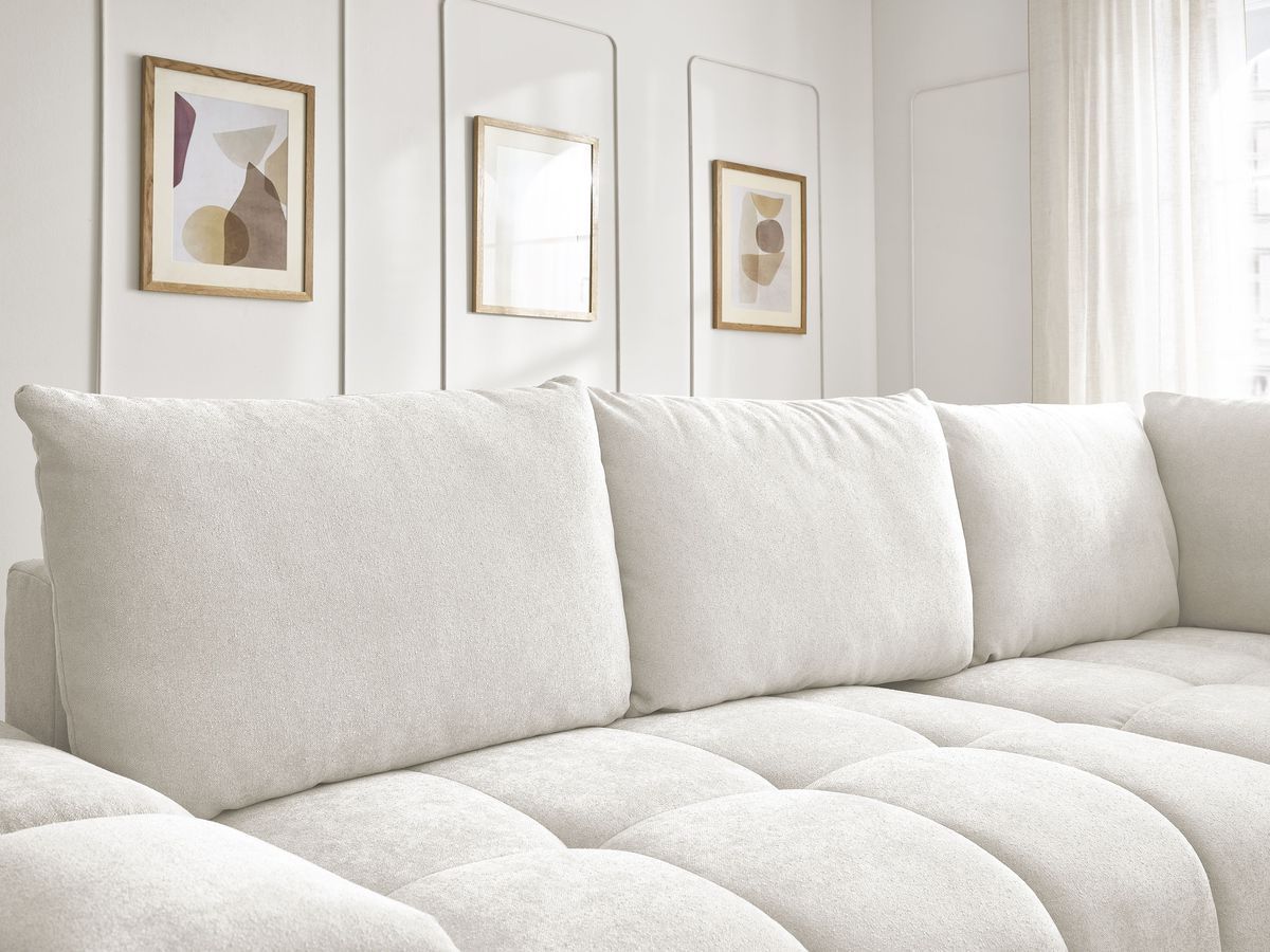 Canapé d'angle L convertible coffre EVEREST tissu texturé