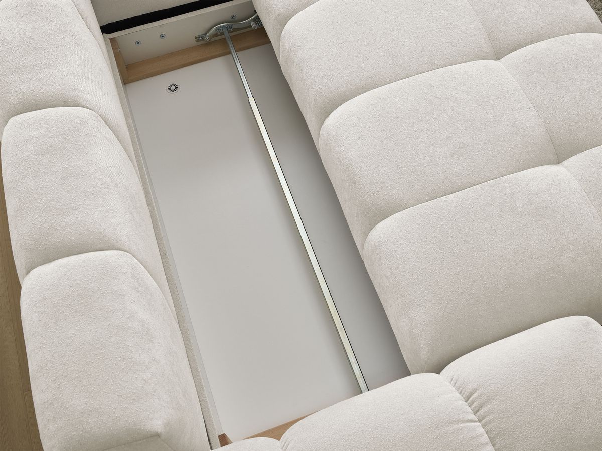Canapé d'angle L convertible coffre EVEREST tissu texturé