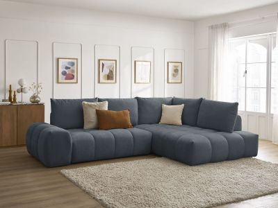 Canapé d'angle L convertible coffre EVEREST tissu texturé