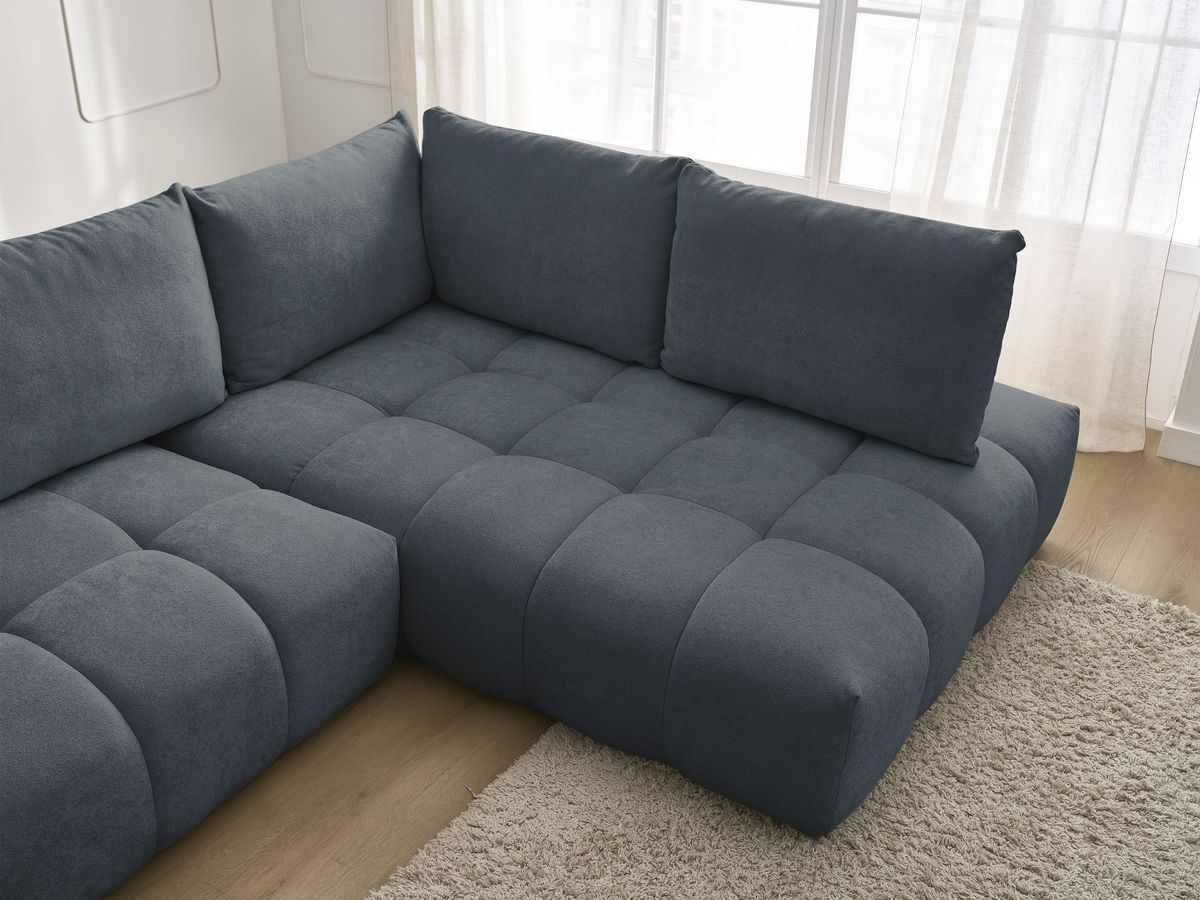 Canapé d'angle L convertible coffre EVEREST tissu texturé