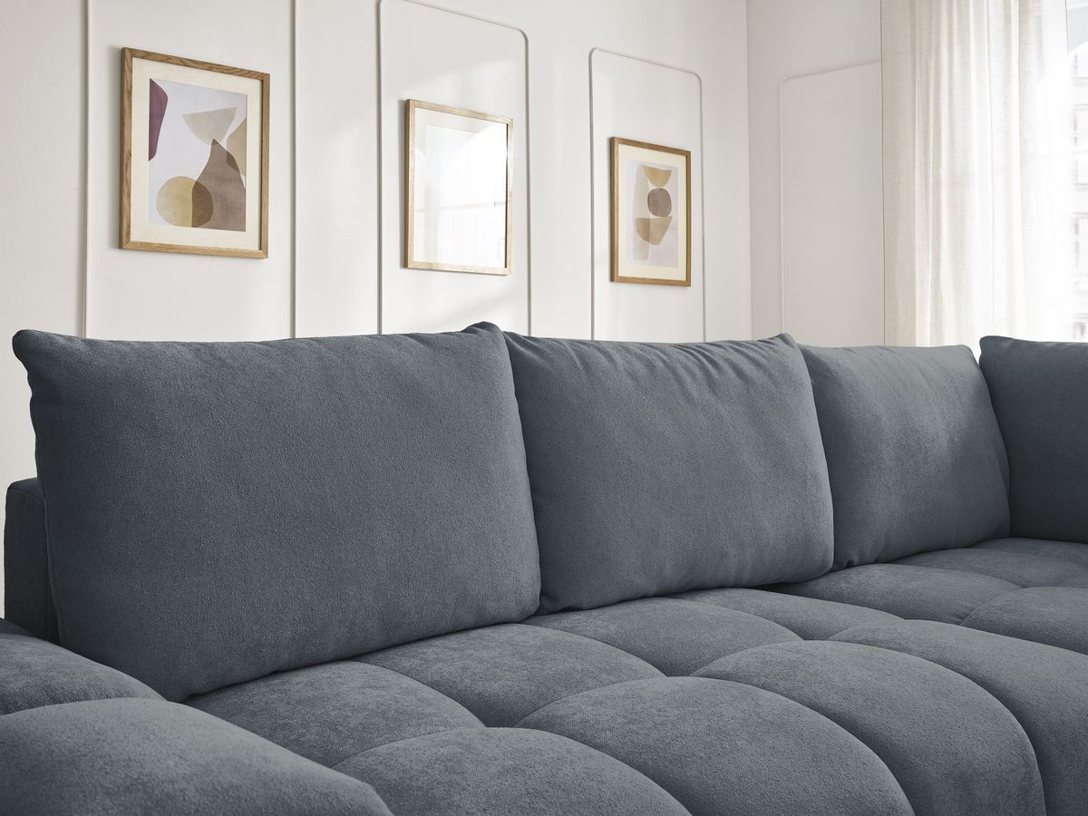 Canapé d'angle L convertible coffre EVEREST tissu texturé