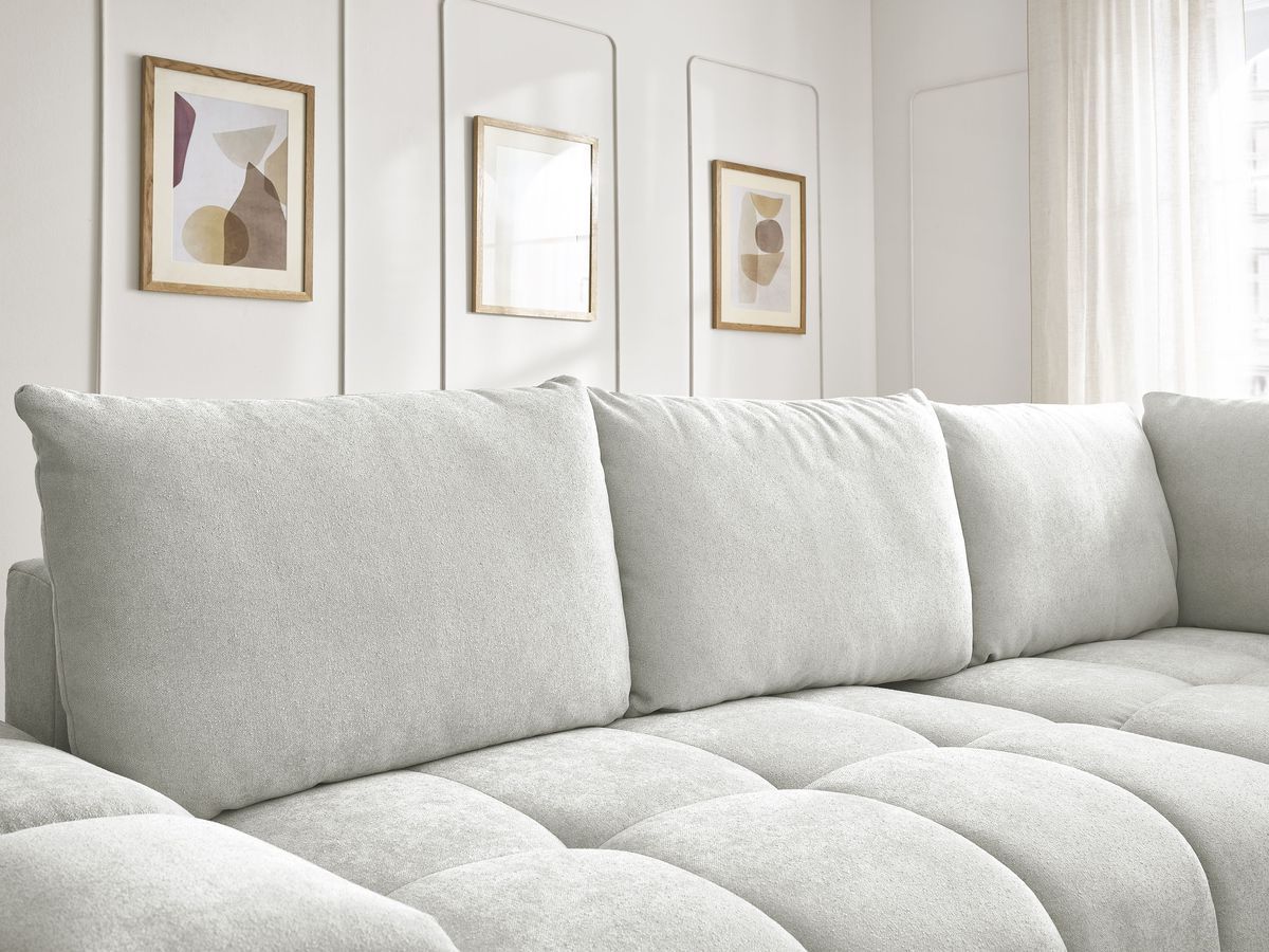 Canapé d'angle L convertible coffre EVEREST tissu texturé