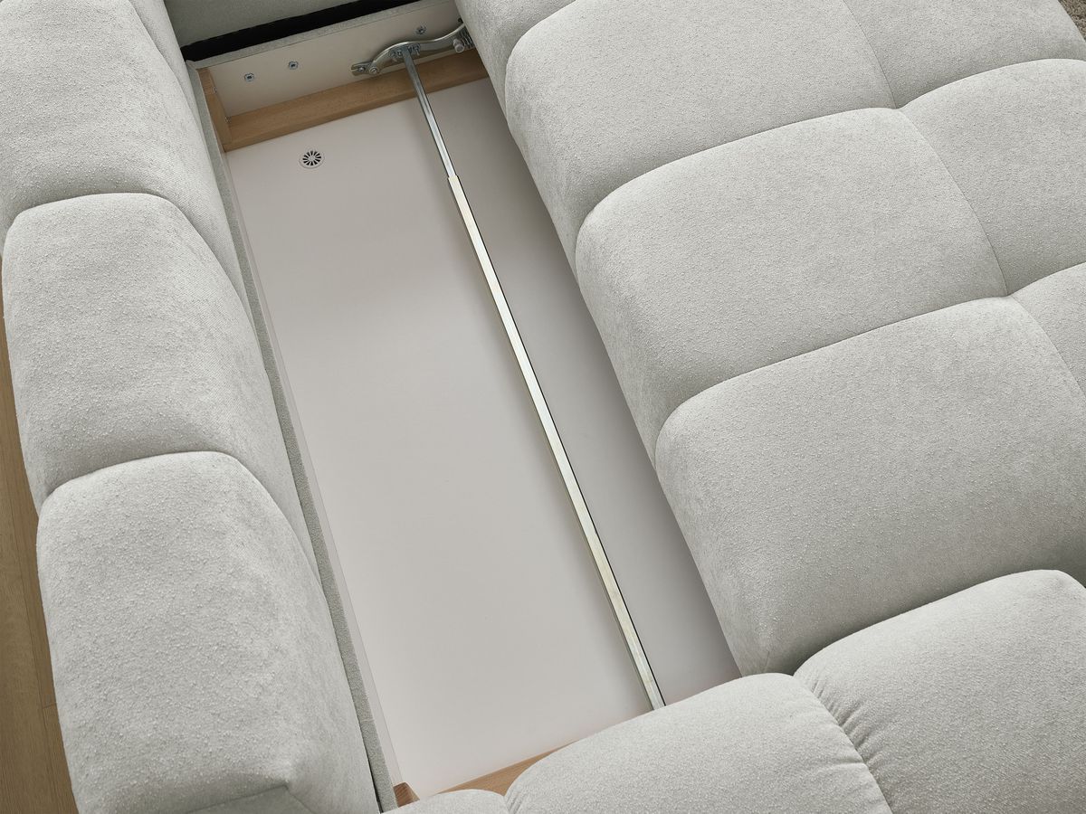 Canapé d'angle L convertible coffre EVEREST tissu texturé