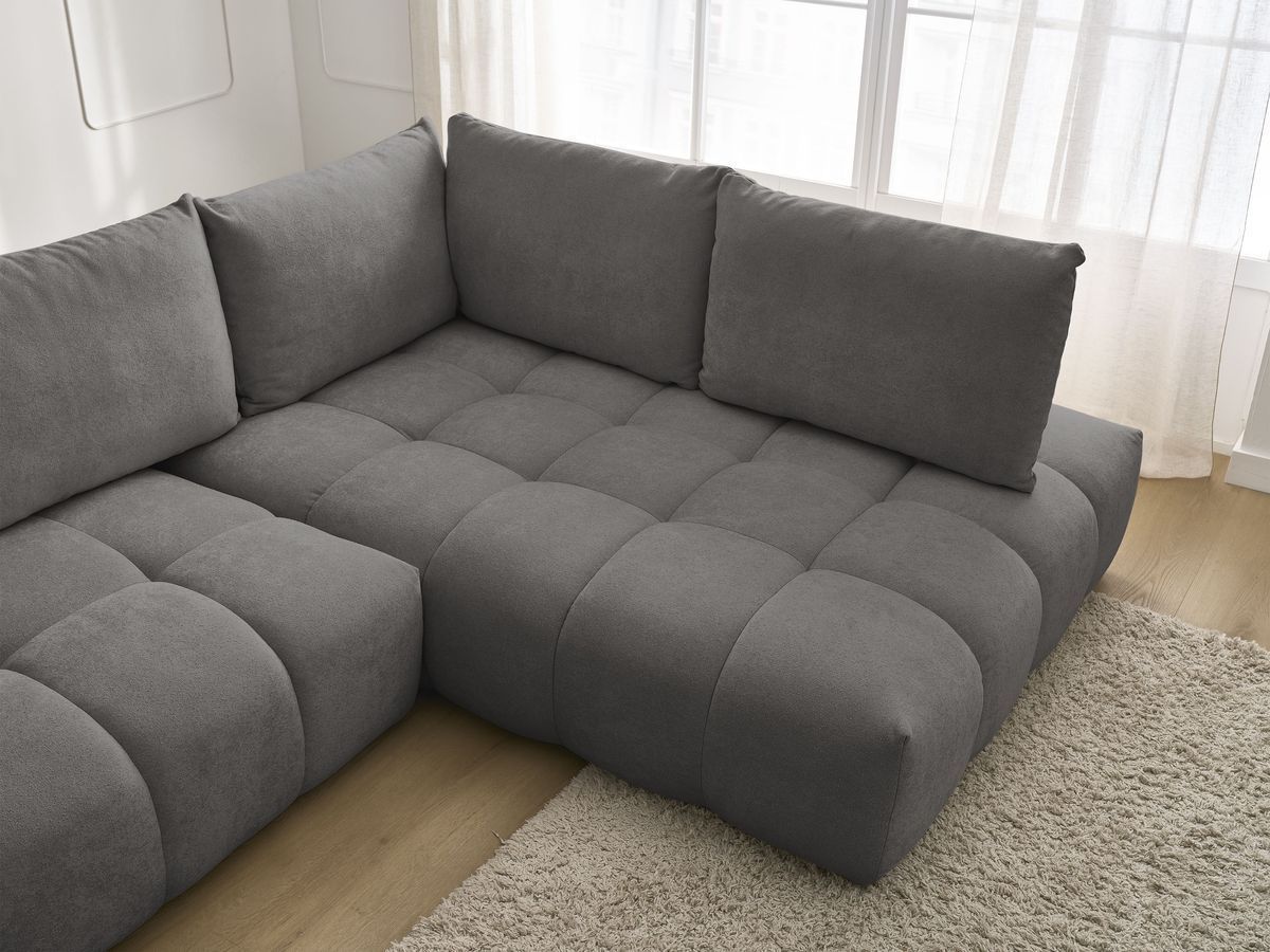 Canapé d'angle L convertible coffre EVEREST tissu texturé