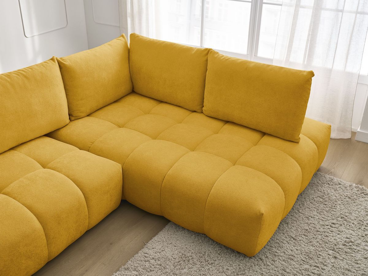 Canapé d'angle L convertible coffre EVEREST tissu texturé