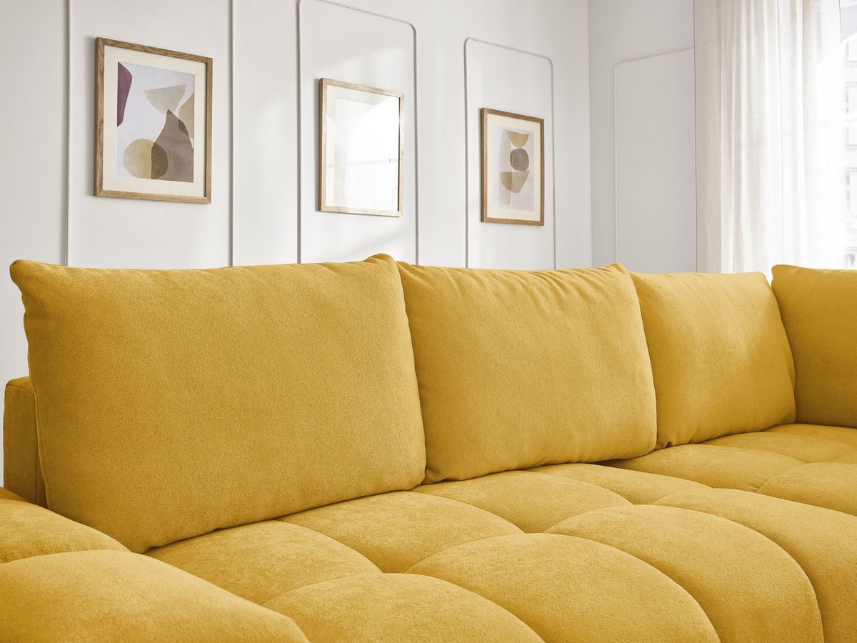 Canapé d'angle L convertible coffre EVEREST tissu texturé