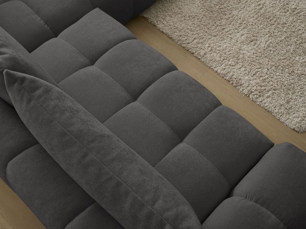 Canapé d'angle L convertible coffre EVEREST tissu texturé