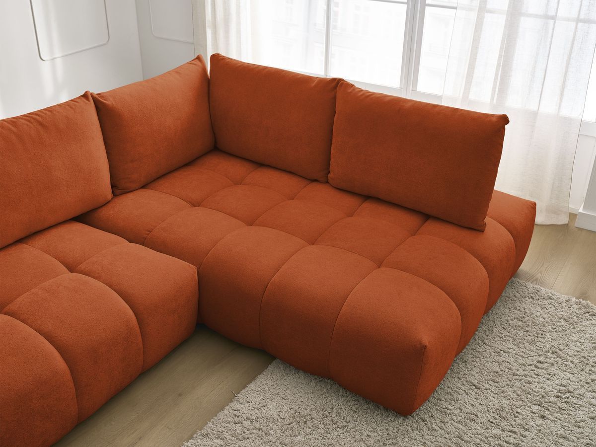 Canapé d'angle L convertible coffre EVEREST tissu texturé