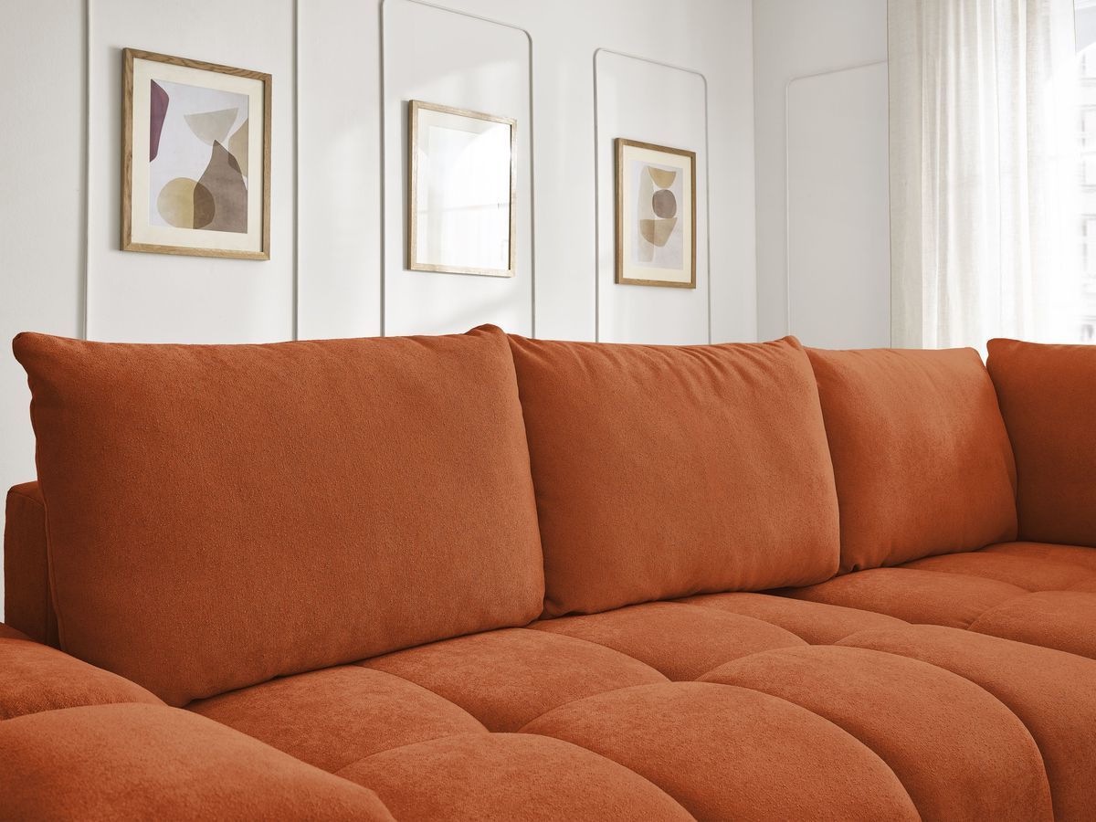 Canapé d'angle L convertible coffre EVEREST tissu texturé