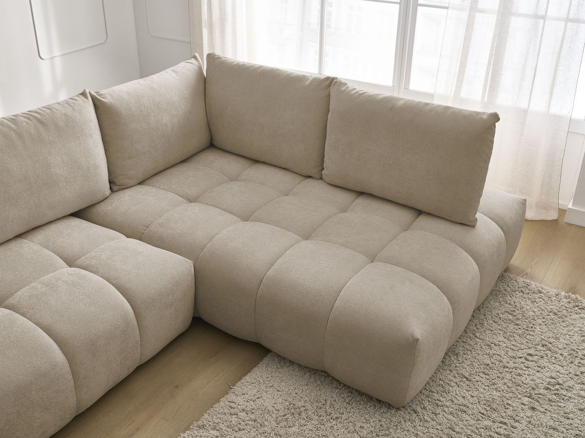 Canapé d'angle L convertible coffre EVEREST tissu texturé