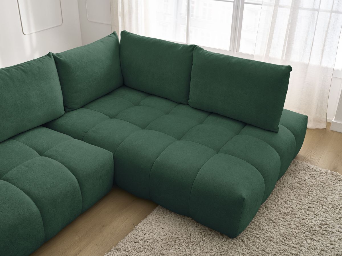 Canapé d'angle L convertible coffre EVEREST tissu texturé