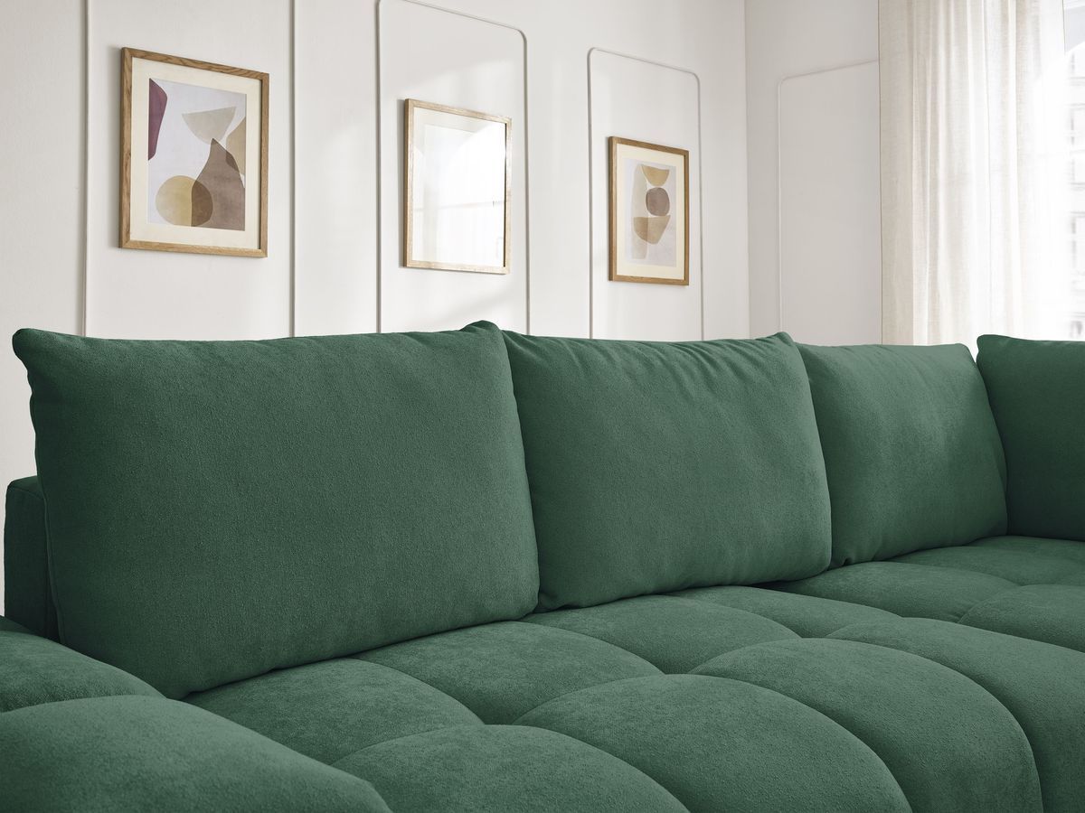 Canapé d'angle L convertible coffre EVEREST tissu texturé