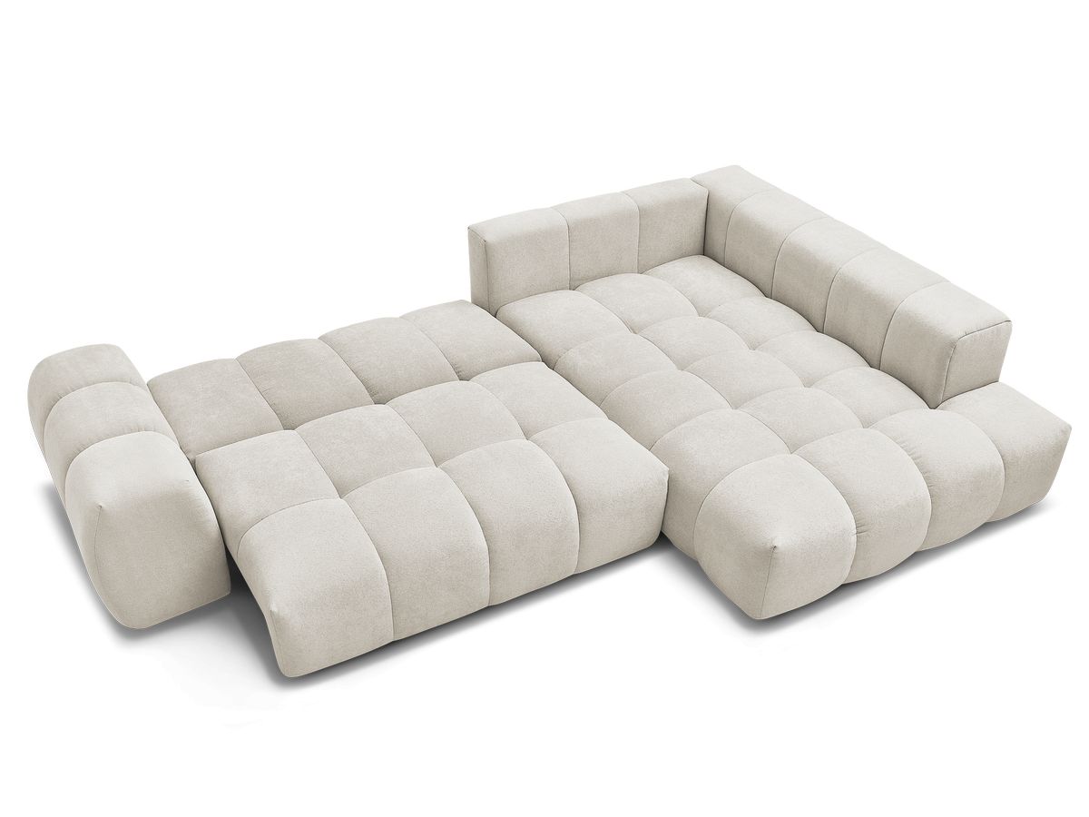 Canapé d'angle L convertible coffre EVEREST tissu texturé