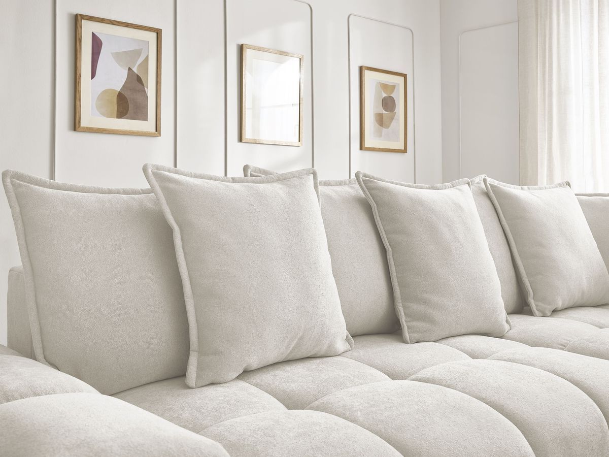 Canapé d'angle L convertible coffre EVEREST tissu texturé