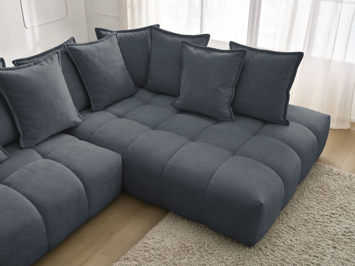 Canapé d'angle L convertible coffre EVEREST tissu texturé