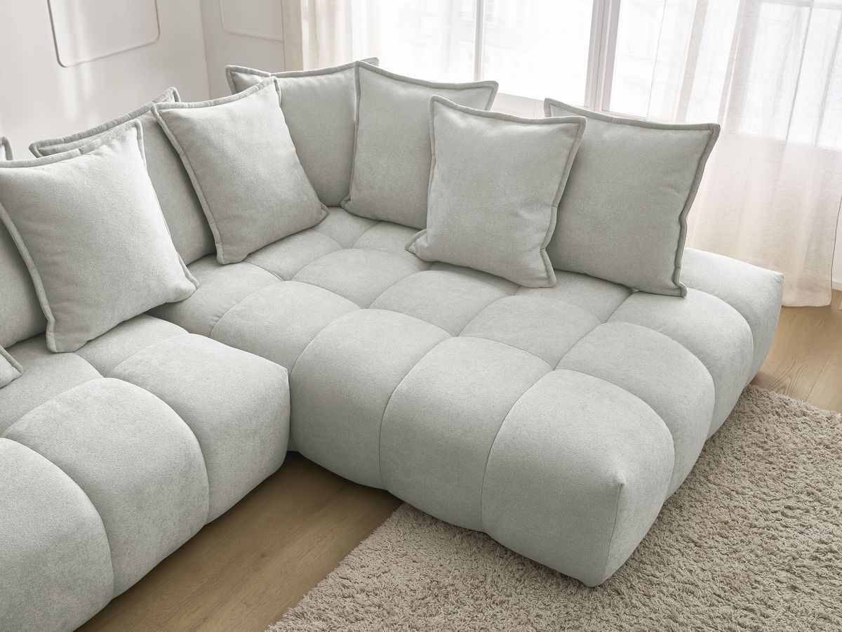 Canapé d'angle L convertible coffre EVEREST tissu texturé