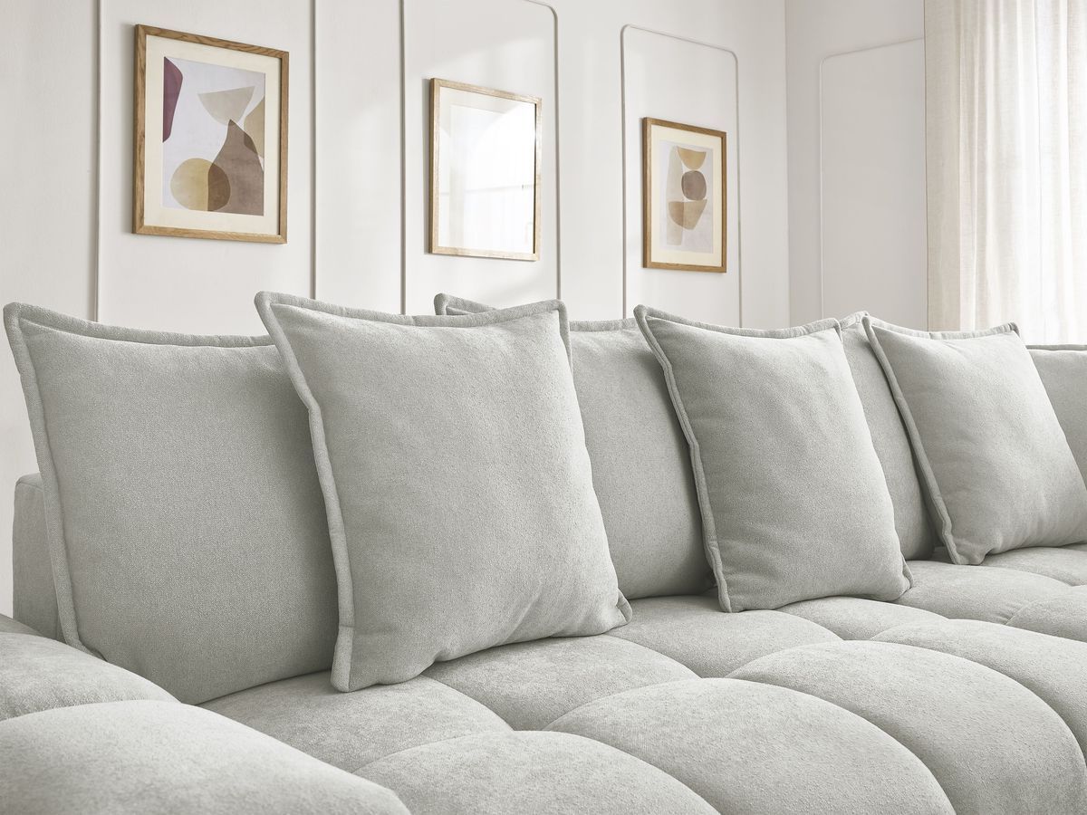Canapé d'angle L convertible coffre EVEREST tissu texturé