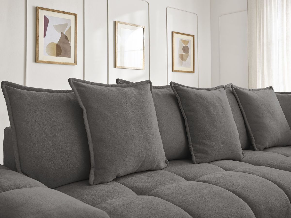 Canapé d'angle L convertible coffre EVEREST tissu texturé
