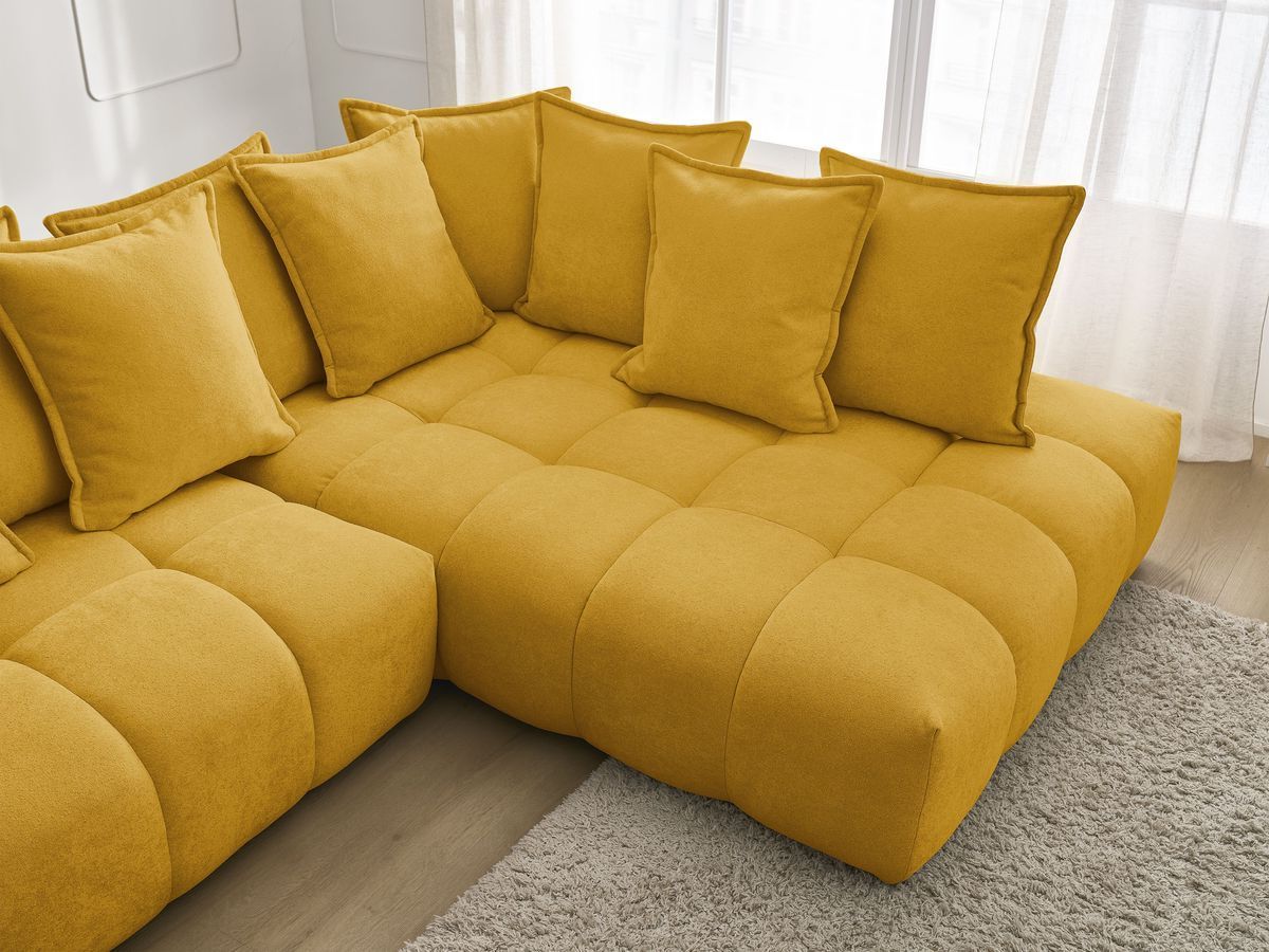 Canapé d'angle L convertible coffre EVEREST tissu texturé