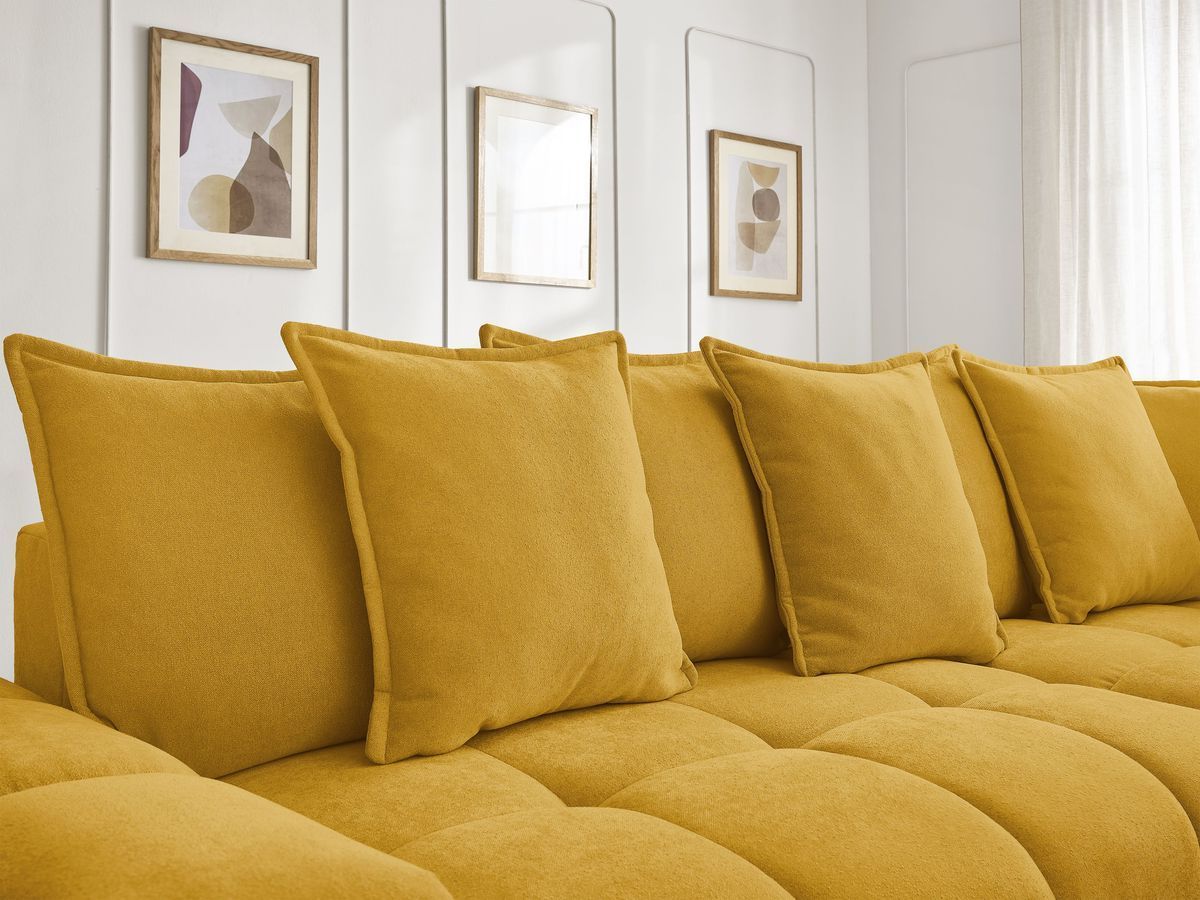 Canapé d'angle L convertible coffre EVEREST tissu texturé
