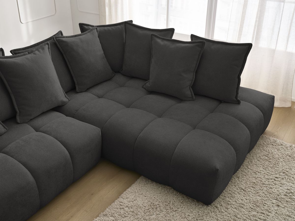 Canapé d'angle L convertible coffre EVEREST tissu texturé