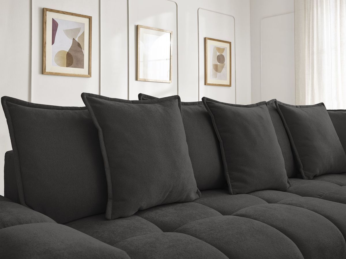 Canapé d'angle L convertible coffre EVEREST tissu texturé