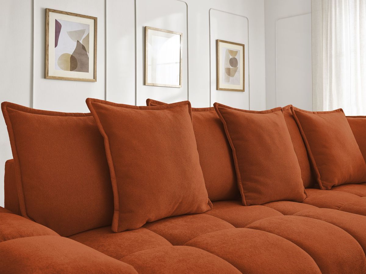 Canapé d'angle L convertible coffre EVEREST tissu texturé