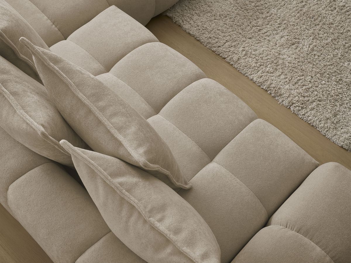 Canapé d'angle L convertible coffre EVEREST tissu texturé
