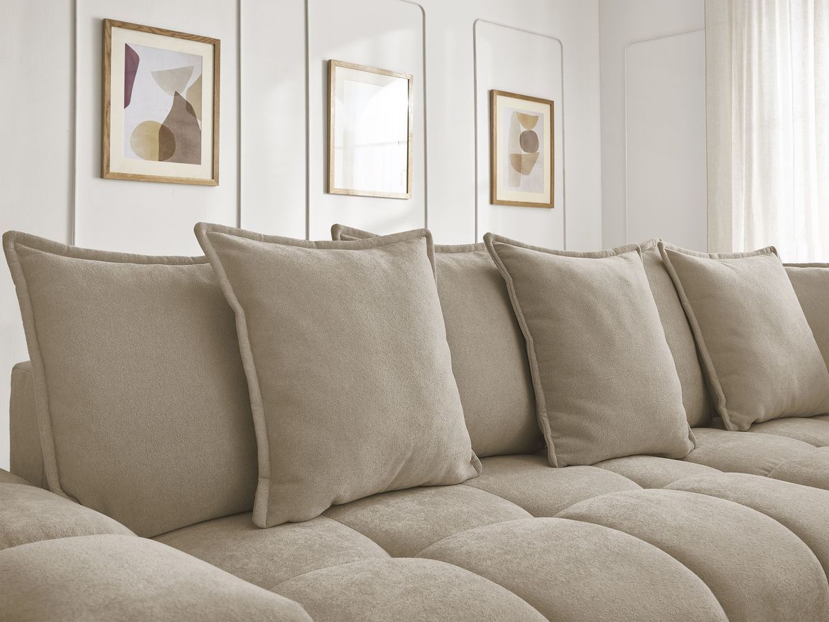 Canapé d'angle L convertible coffre EVEREST tissu texturé
